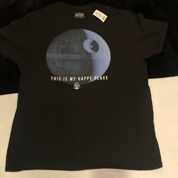 New Star Wars Death Star This is my happy place Classic Men's Retro T-Shirt Xl